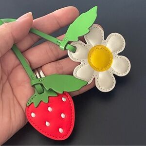 Kate Spade x Target Limited Edition Red Strawberry and White Daisy Bag Charms